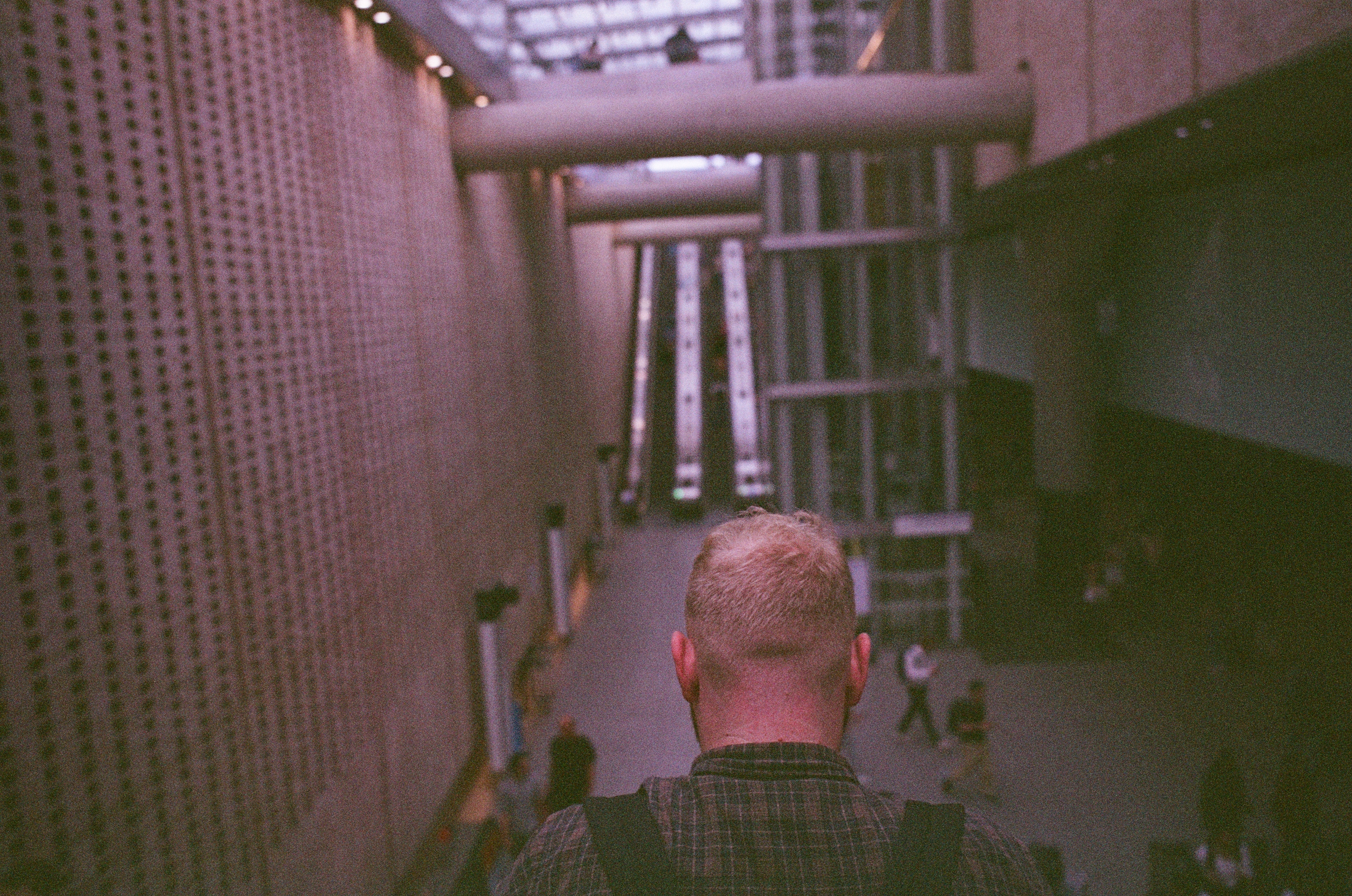 Leica MP color film scan of commuter in the underground