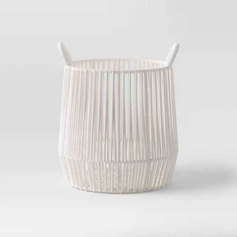 White Rope Basket Cream from Threshold™ with angular edges and handles