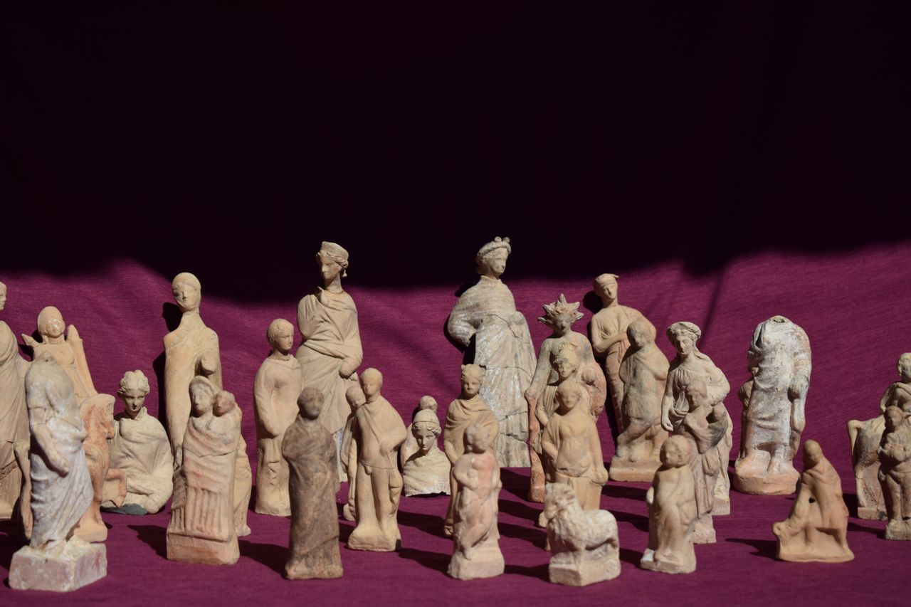 The terracotta figurines included animals, gods, goddesses and mortals.