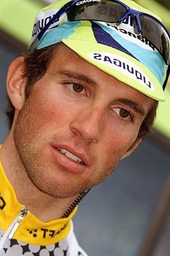 Liquigas rider Michael Albasini in his sprinter's jersey before stage 3