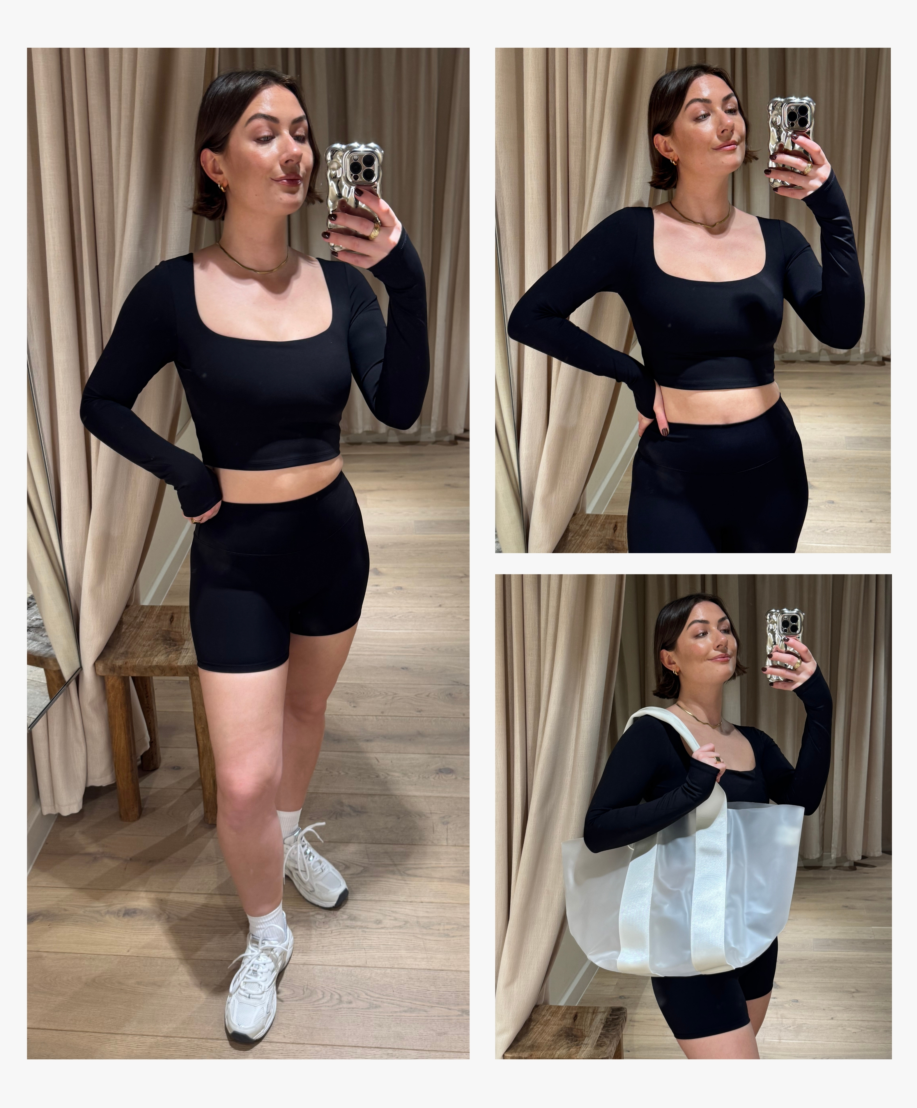 Sophie Robyn Watson tries on Wholesale Replica Bag
H&amp;amp;M Move collection.