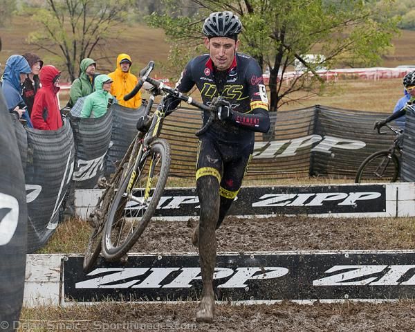 Ryan Trebon (LTS-Felt) makes quick work of the barriers.