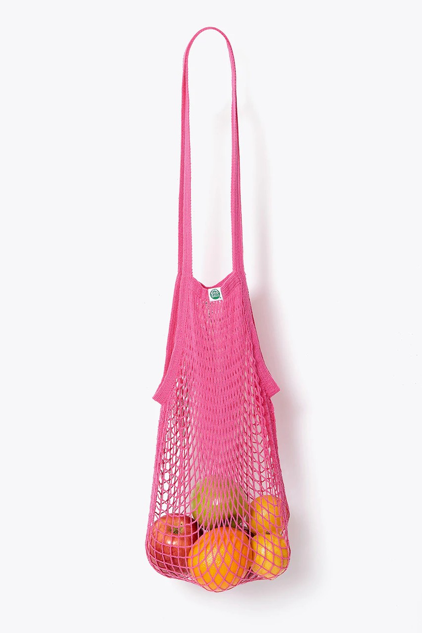 ECOBAGS LONG HANDLE MARKET COLLECTION STRING BAG - FUCHSIA