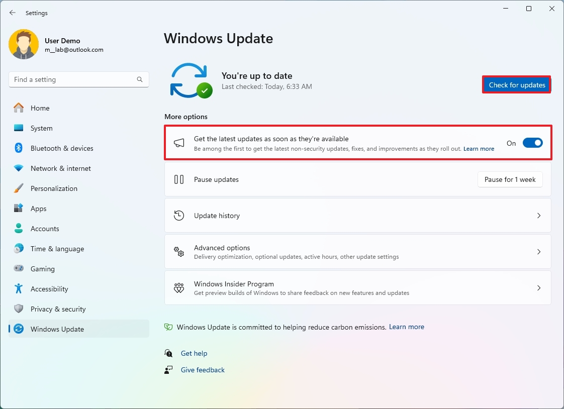 Windows 11 check for updates