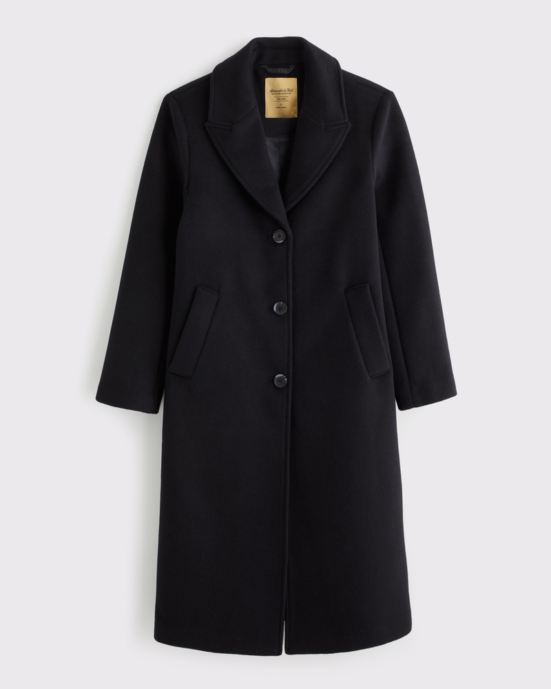 Wool-Blend Tailored Topcoat