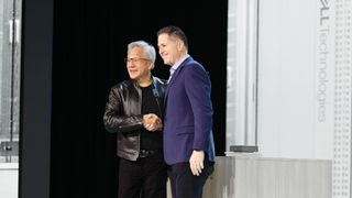 Nvidia CEO Jensen Huang joins Dell CEO Michael Dell on stage at Dell Technologies World 2026