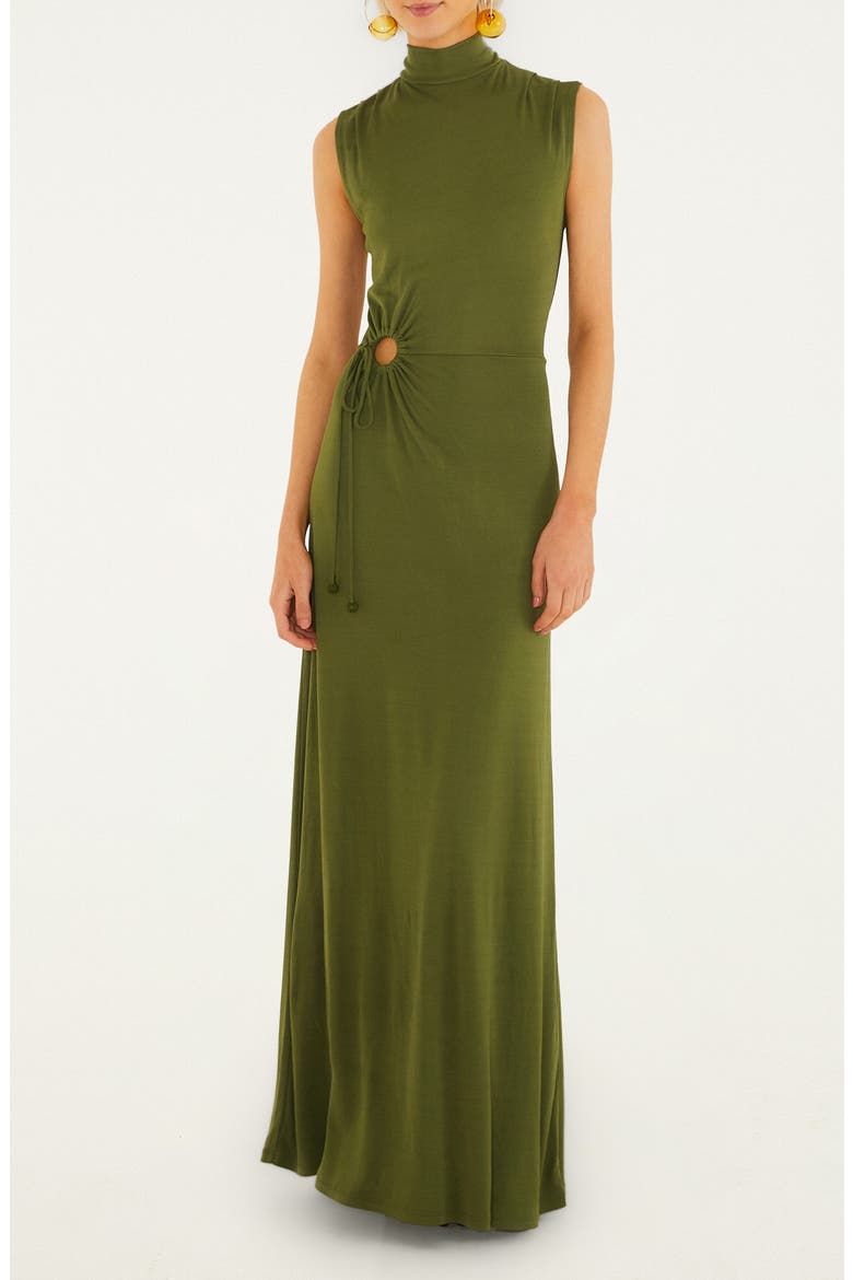 High Neck Cutout Maxi Dress