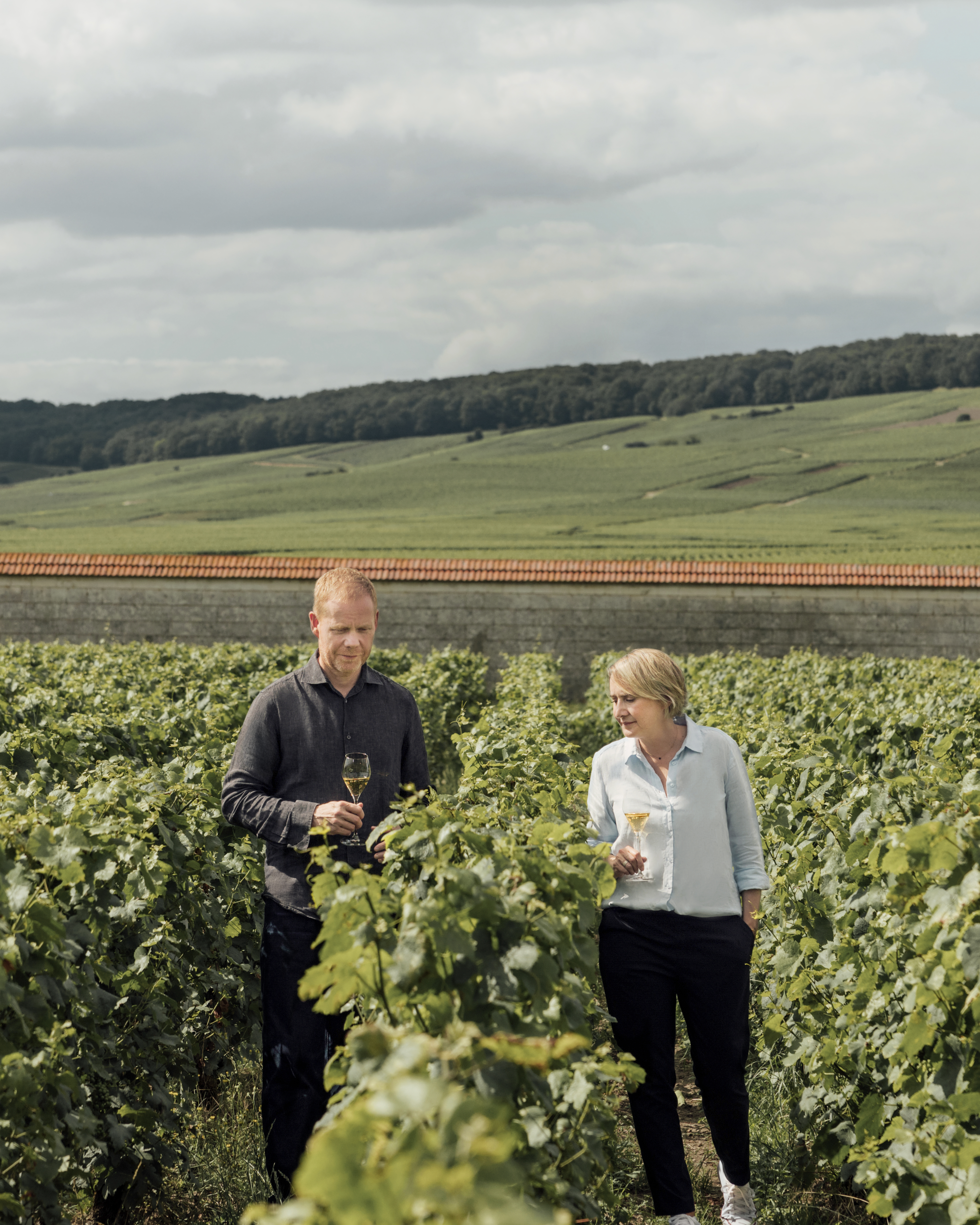 Composer Max Richter and Krug champagnes
