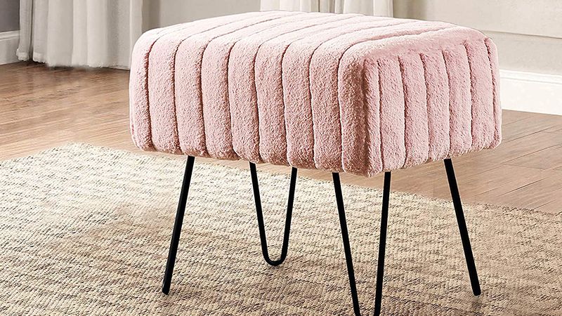 Makeup chair: Home Soft Things Super Mink Ottoman Bench