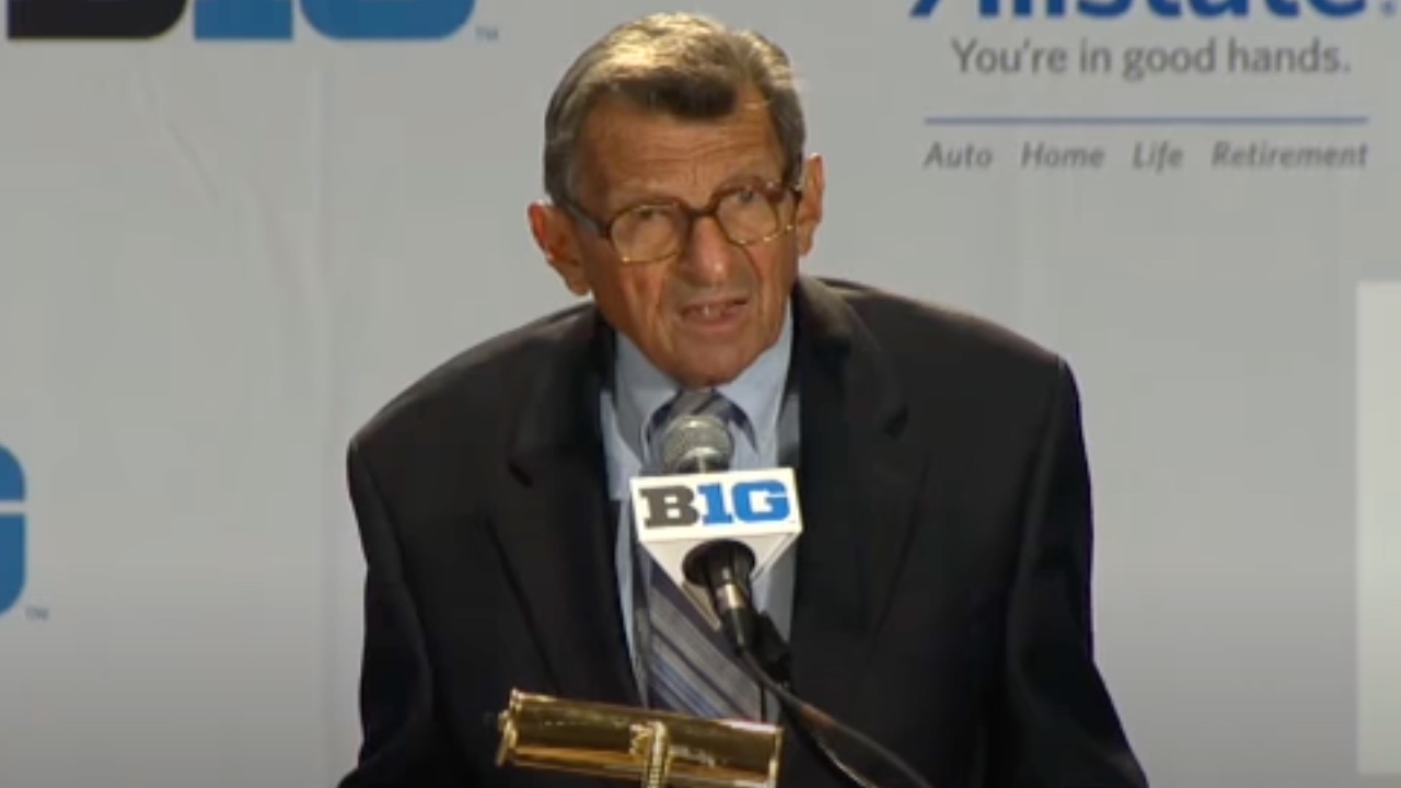 Joe Paterno speaks during a press conference