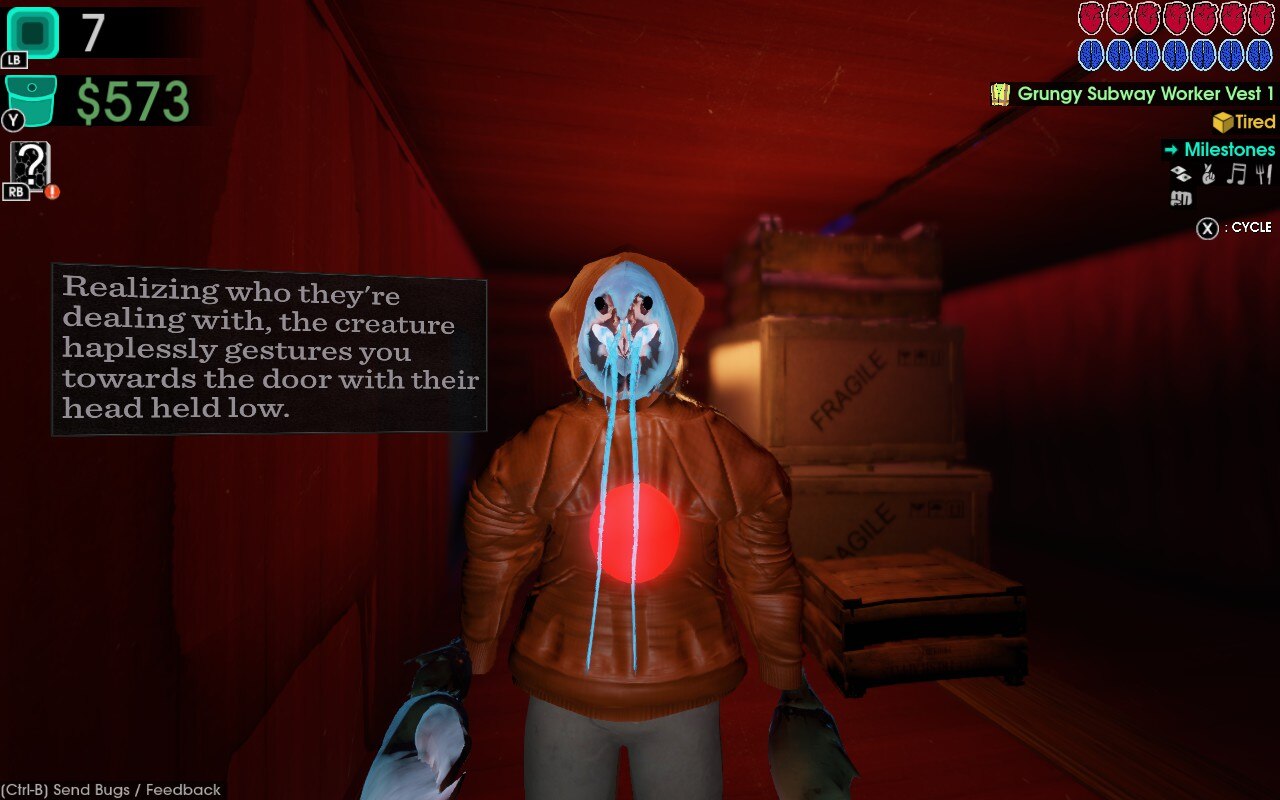 Lobster confronting player in Moves of the Diamond Hand