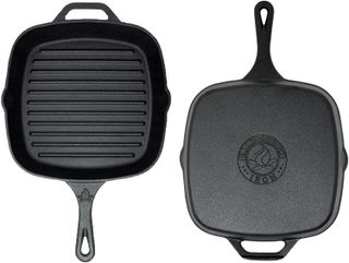 Lodge 12 in. Cast Iron Deep Skillet in Black with Lid L10CF3 - The Home  Depot