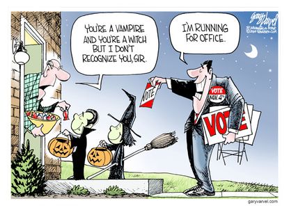 Political cartoon midterm election Halloween