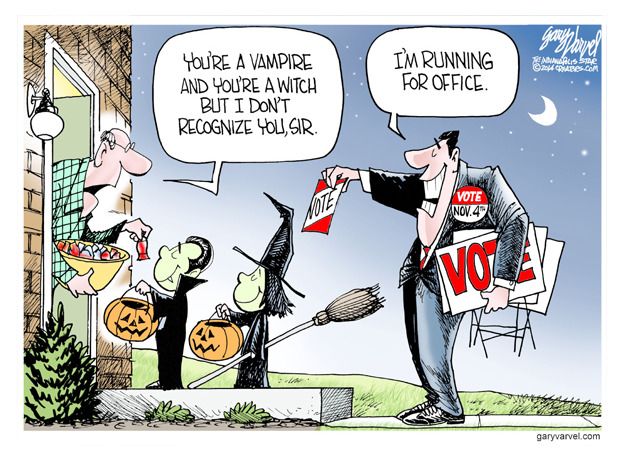 Political cartoon midterm election Halloween