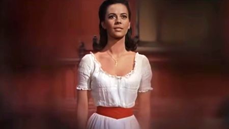 Natalie Wood in a white dress in West Side Story