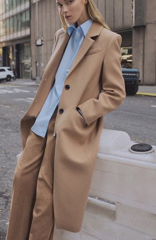 Tailored Wool Blend Coat