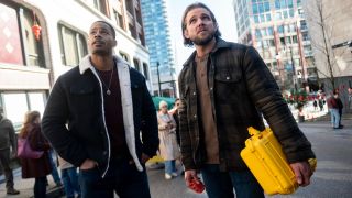 (L-R): Jordan Calloway as Jake Crawford and Max Thieriot as Bode Leone.