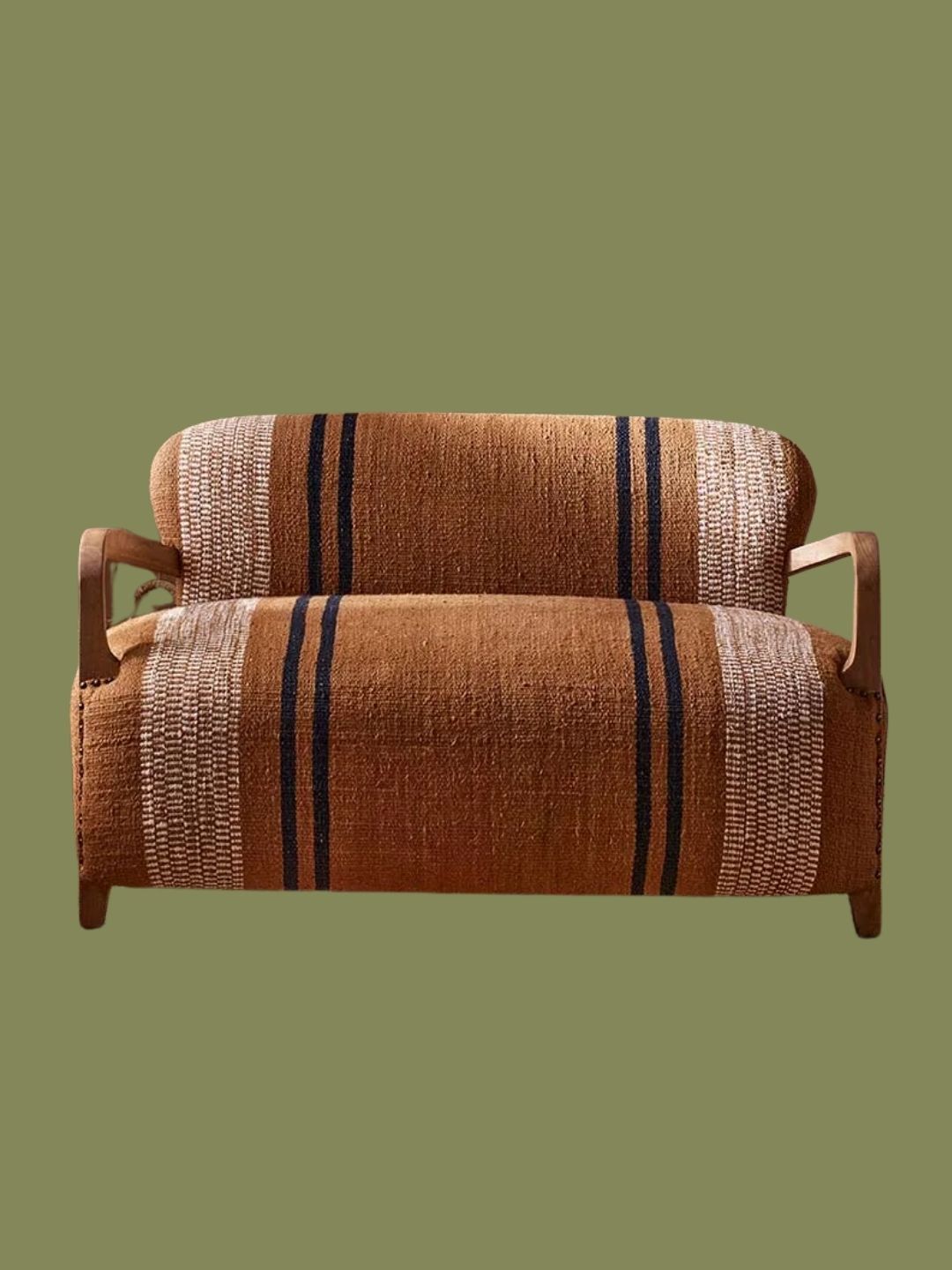 Atkin &amp;amp; Thyme, Aviator Loveseat in Striped Cotton Rug