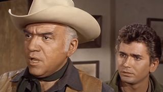 Lorne Greene and Michael Landon in Bonanza