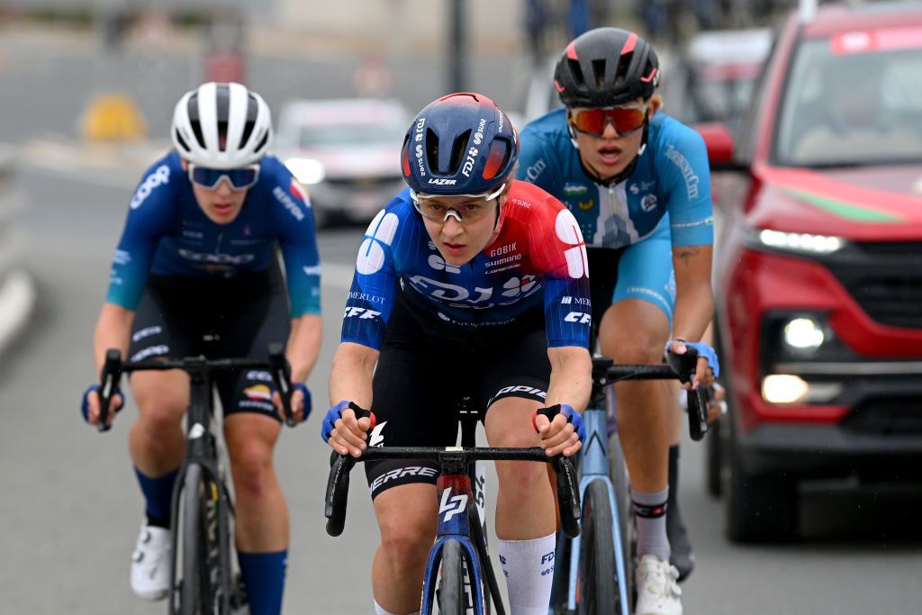 Amber Kraak (FDJ Suez) and Monica Greenwood (Coop-Repsol) in the breakaway