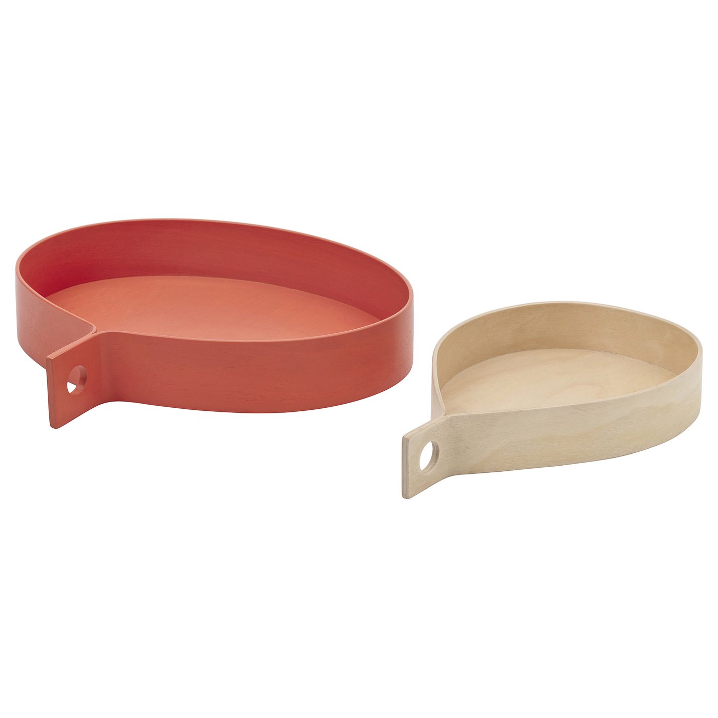 Ommj&amp;Auml;nge Tray, Set of 2 - Orange/birch Veneer