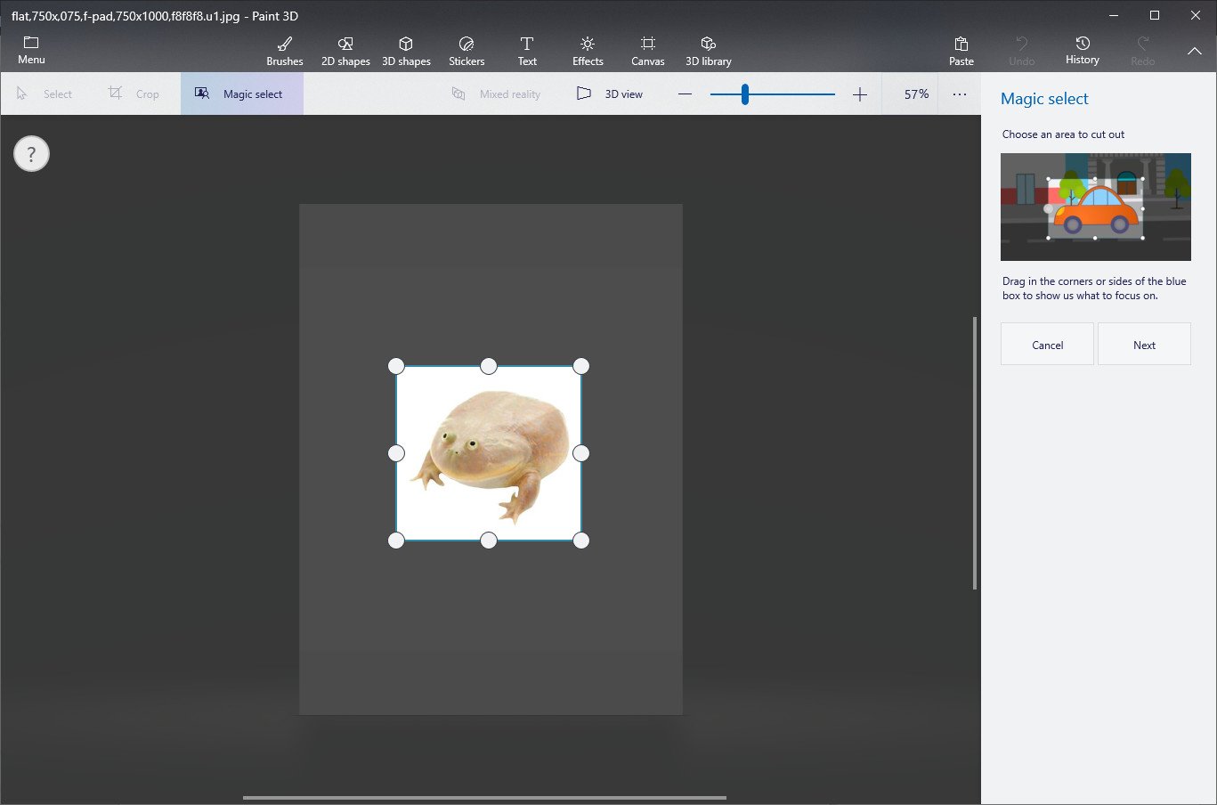 How to use Windows 10 Paint 3D to remove white backgrounds and make