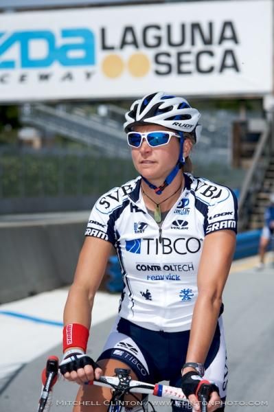 Meredith Miller (Tibco) takes it all in at the start line.