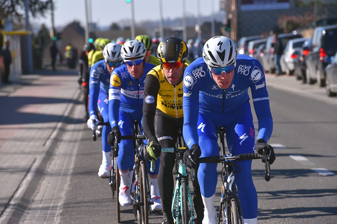 Tim Declerq pulls on the peloton