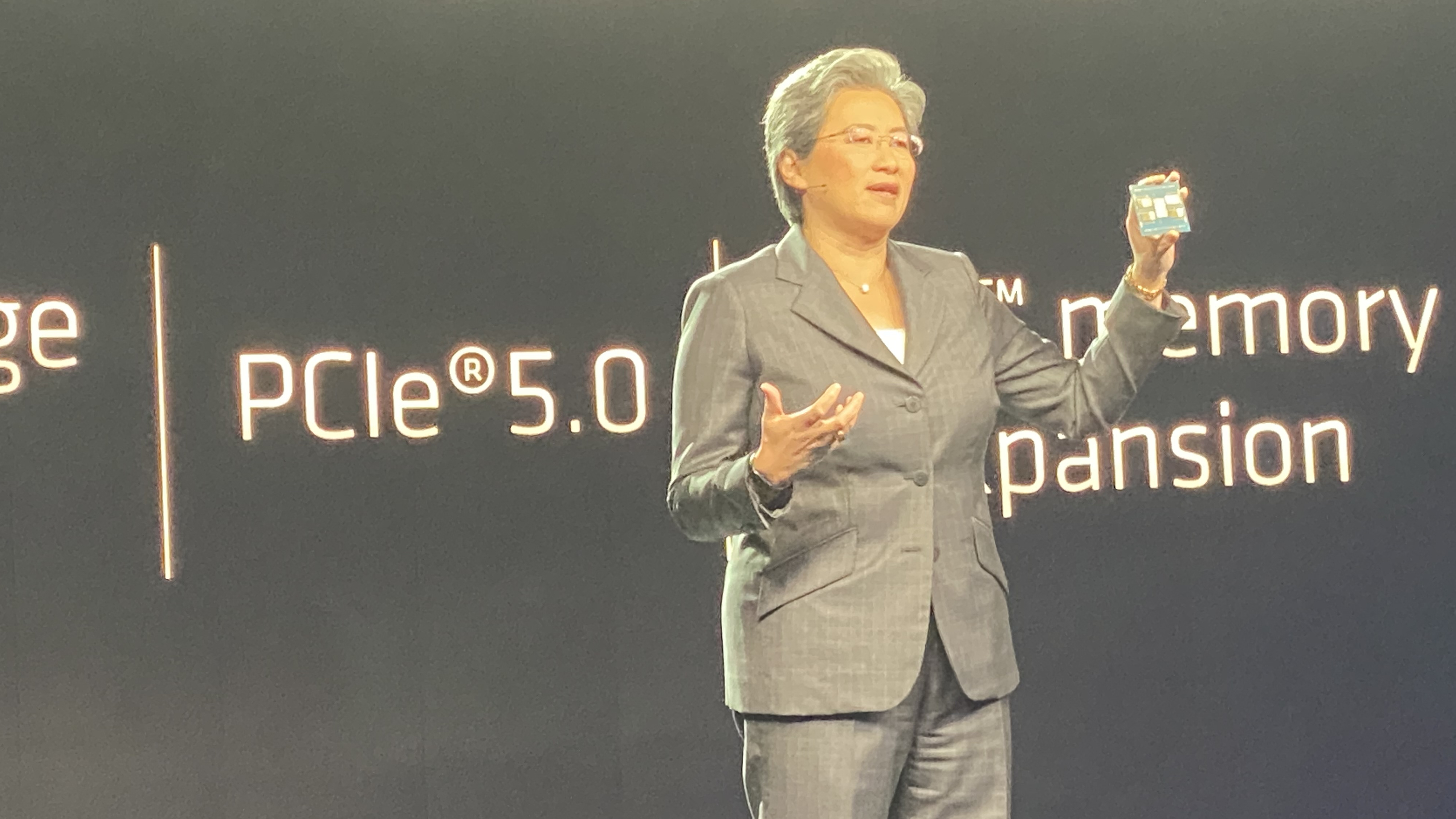 Dr Lisa Su, Chair and CEO of AMD holding 4th Gen AMD EPYC