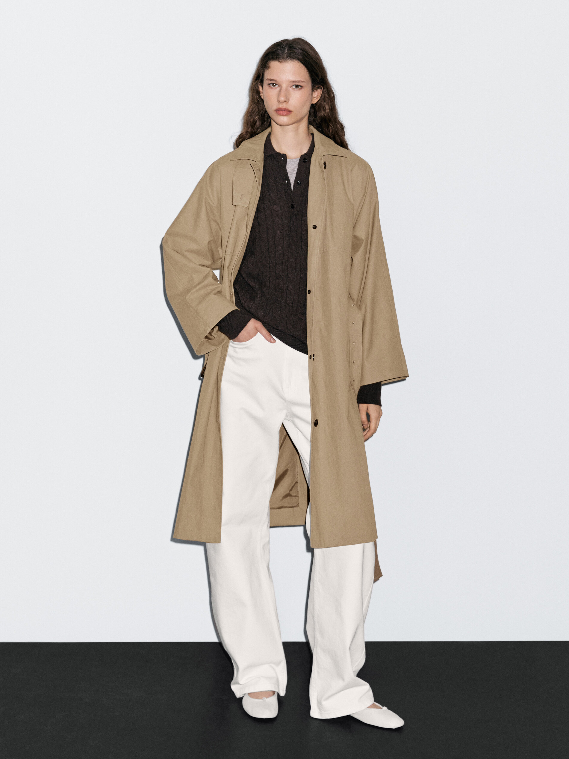 Cotton Blend Trench Coat