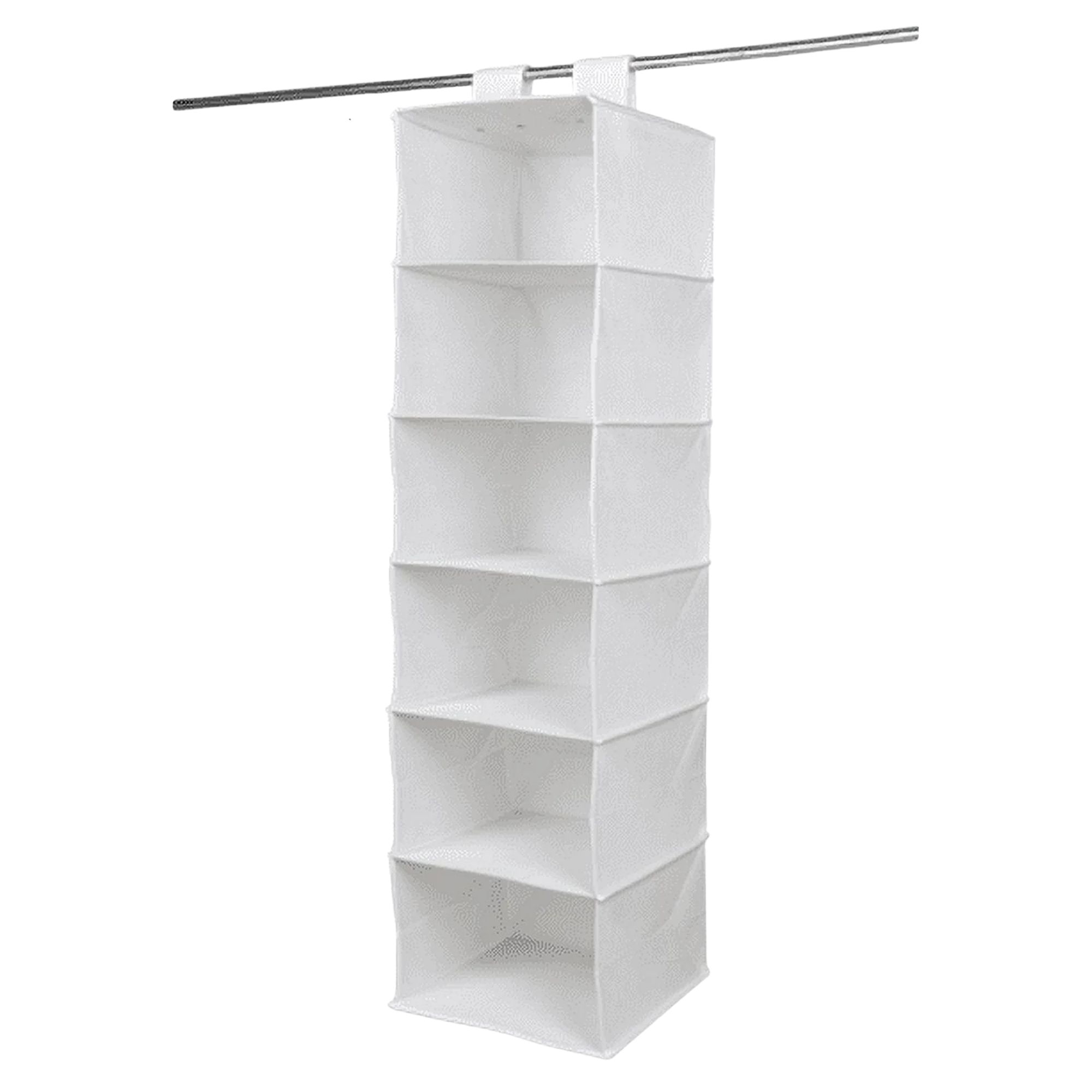 Mainstays, Mainstays 6 Shelf Non Woven Hanging Closet Organizer, Arctic White, Adult and Child