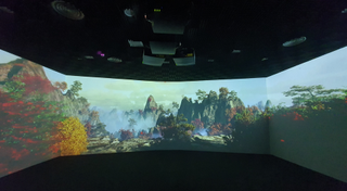 Christie laser projectors create this outdoor immersive experience inside a museum.
