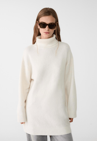 Felted Knit Turtleneck Dress