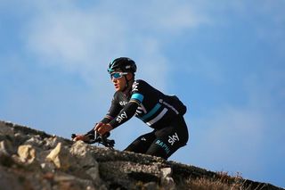 Michal Kwiatkowski (Team Sky) climbs during a training ride