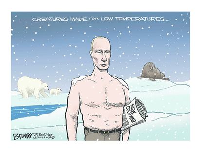 Political cartoon Putin Cold War world