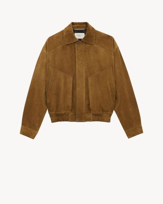 Women's Bomber Jacket in Suede in Brun