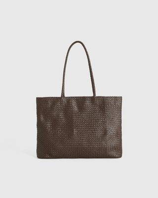 Italian Leather Small Handwoven Tote