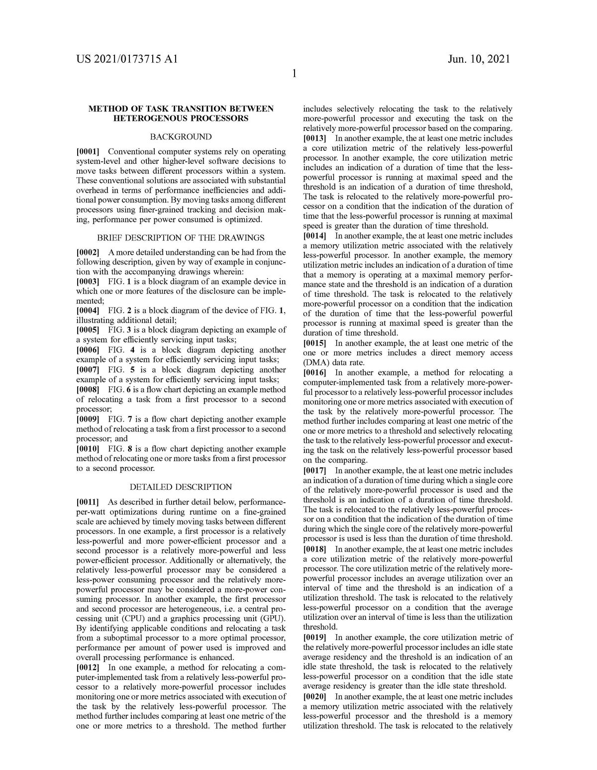 Method Of Task Transition Between Heterogenous Processors