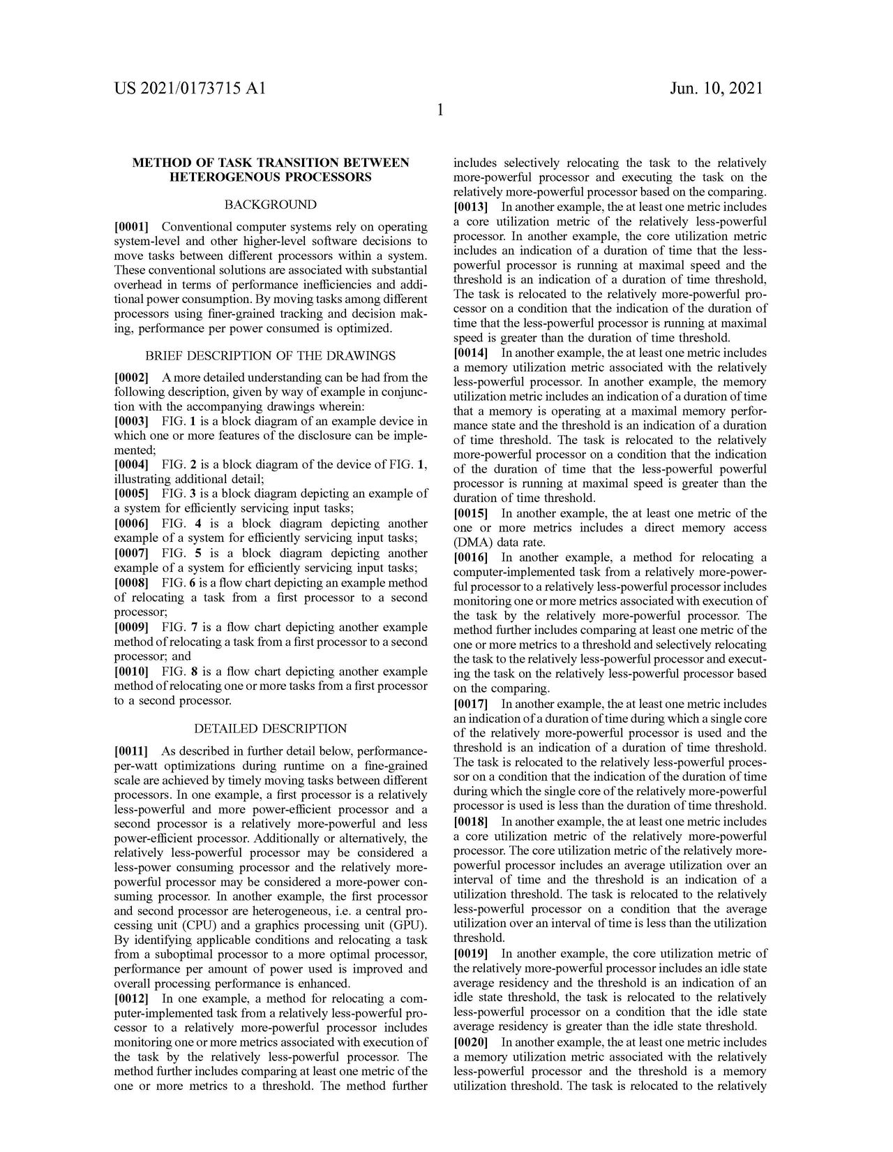 Method Of Task Transition Between Heterogenous Processors