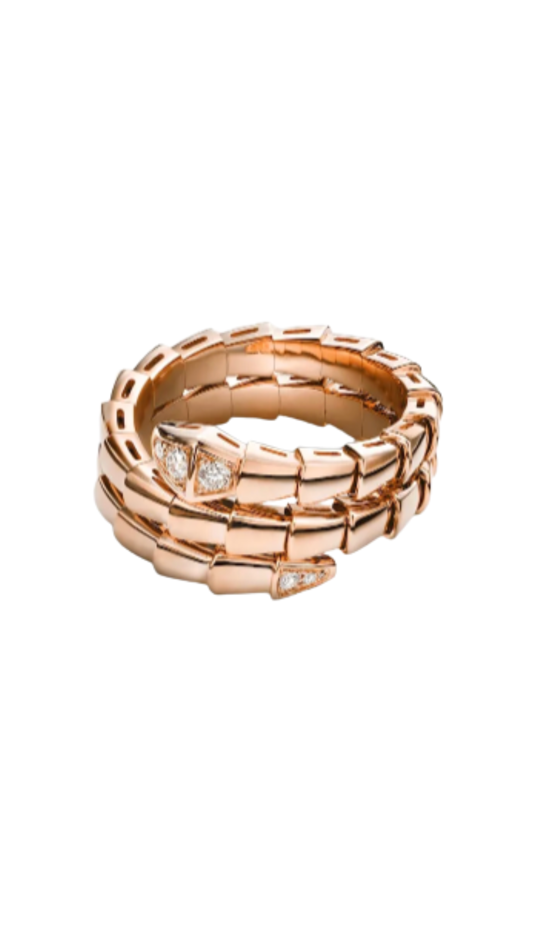 Bvlgari, Serpenti Viper 18kt Rose Gold Ring With Diamonds in Pink