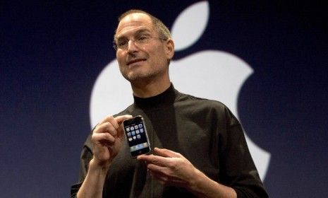 Late Apple CEO Steve Jobs unveils the new iPhone in 2007