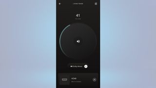 Screenshot of Devialet control app on a cool blue background
