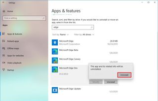 Microsoft Edge Chromium uninstall option