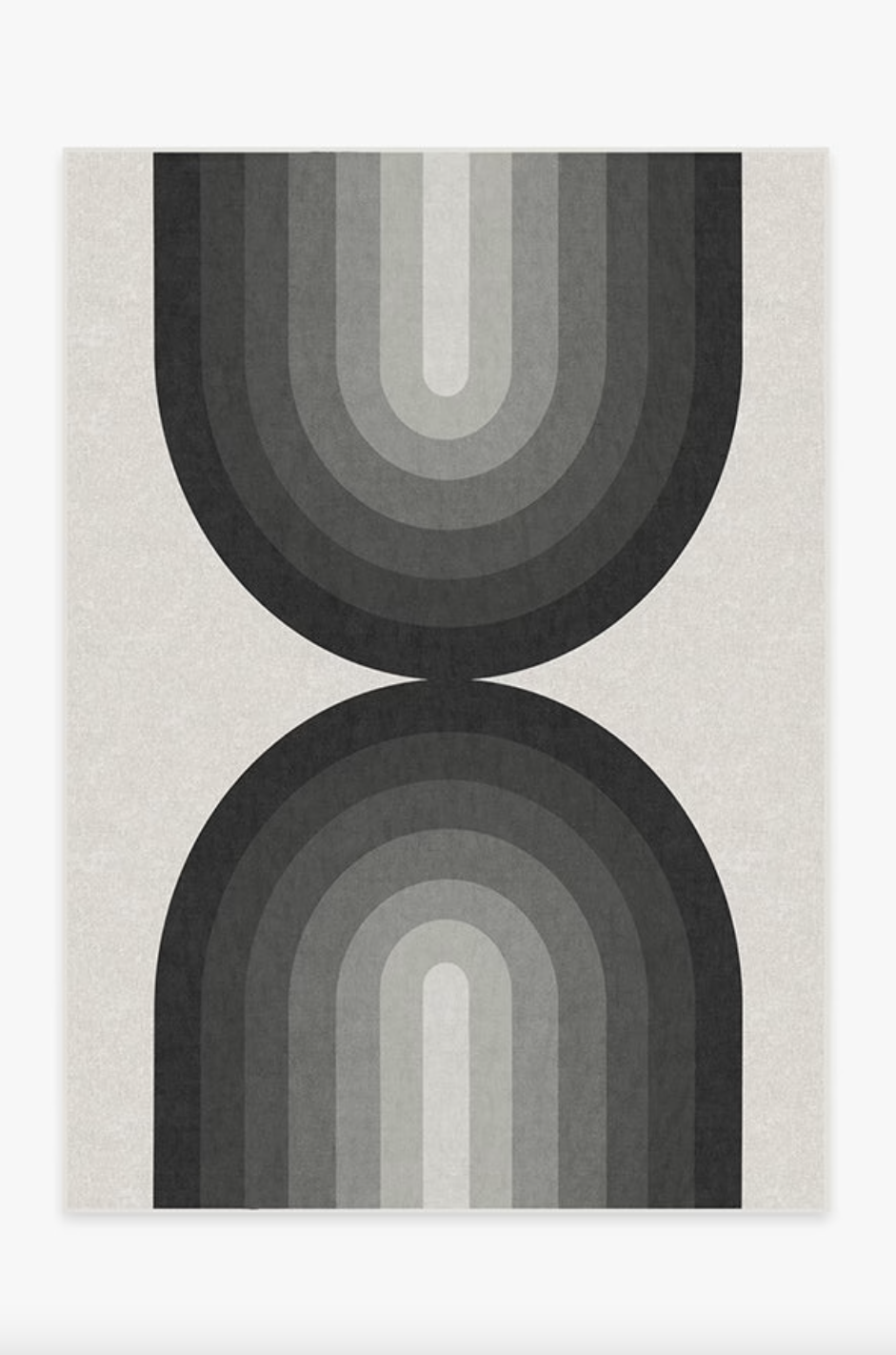 grey rug with arches on both sides