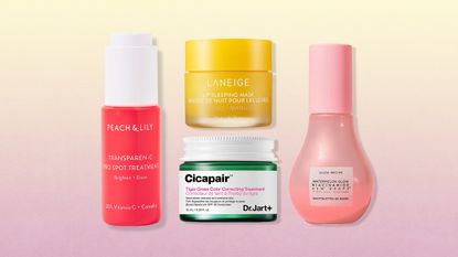 best korean skincare brands collage including Dr Jart+, Peach & Lily, Laneige