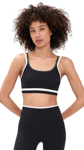 Splits59 Women's Eva Rigor Double Strap Bra, Black/military, Medium