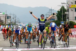 Grega Bole (Vini Fantini Nippo) wins the first stage of the 2014 Tour de Korea