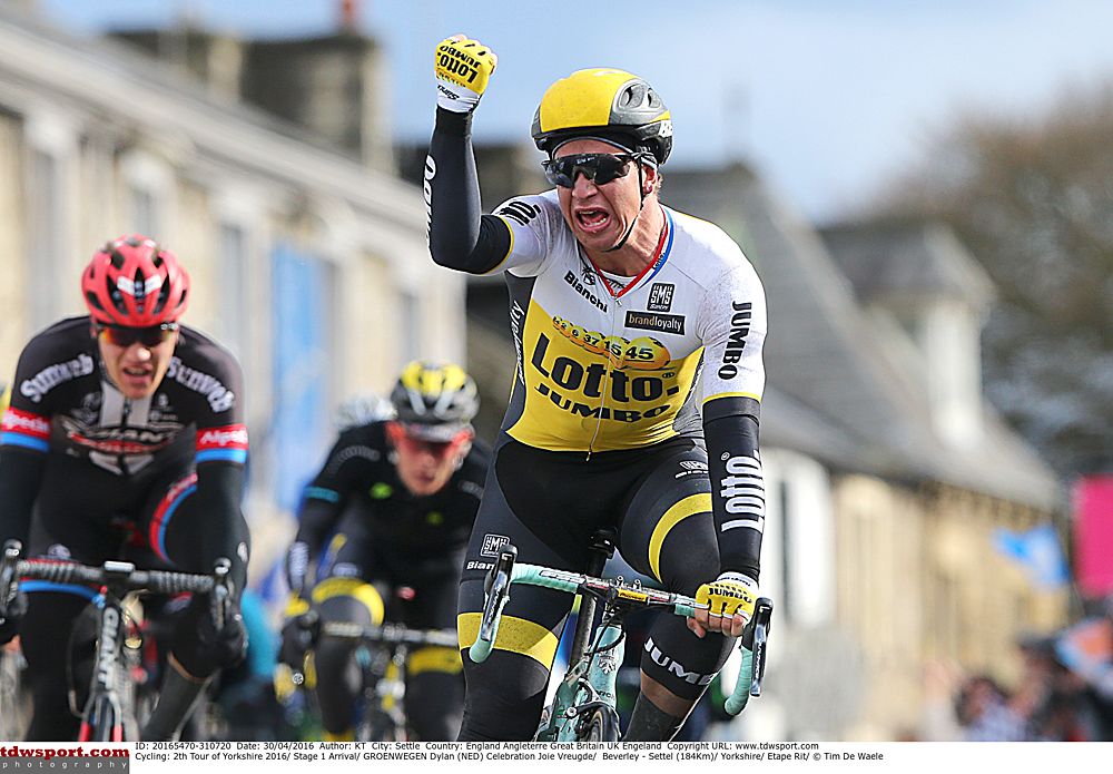 Dylan Groenewegen (LottoNL-Jumbo) wins bunch sprit at Tour de Yorkshire