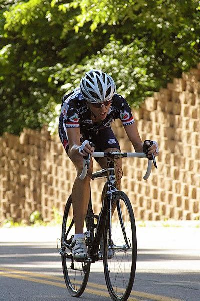 Dotsie Bausch (Jazz Apple) rode strongly on the Main Street climb to finish second on the stage.