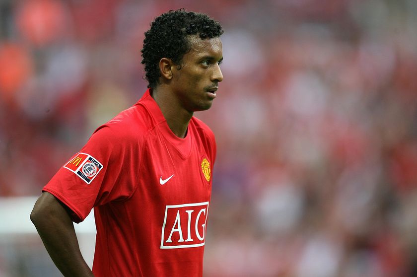 Nani in action for Manchester United, August 2008